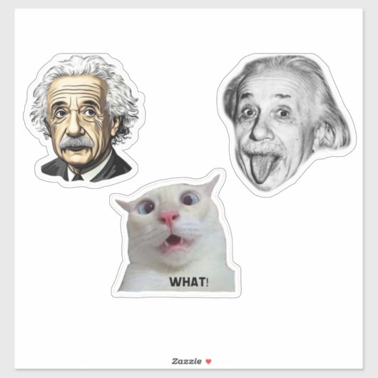 Einstein Genius & Hilarious Cat Sticker  シール (シート)