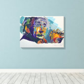 Einstein Painted by Mark Elsen キャンバスプリント (インサイチュ (ウッドフロア))