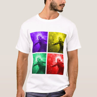 Einstein Tennis Pop Art – Four Color Panel Shirt Tシャツ