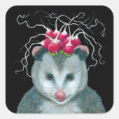 Einstein the opossum stickers スクエアシール (正面)