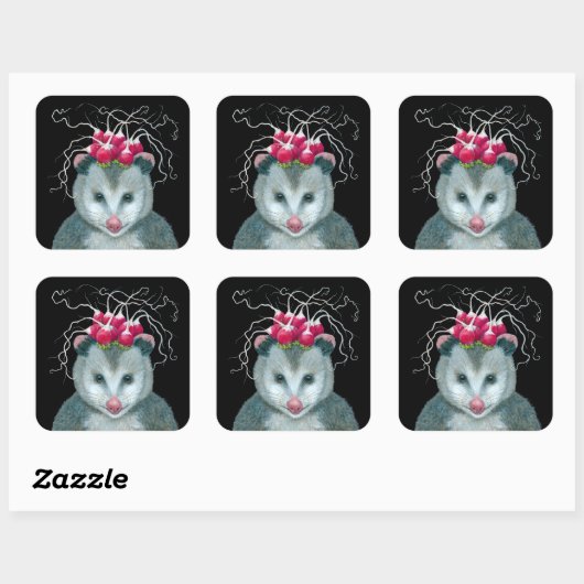 Einstein the opossum stickers スクエアシール (シート)