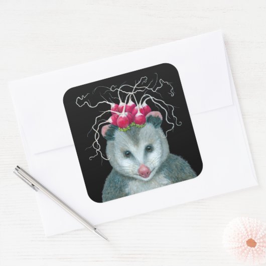 Einstein the opossum stickers スクエアシール (封筒)