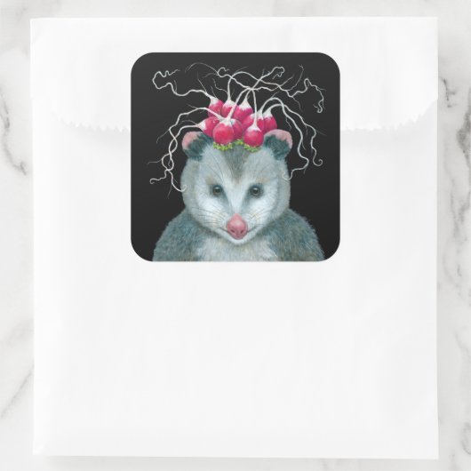 Einstein the opossum stickers スクエアシール (バッグ)