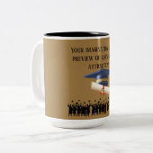 Einstein's graduation motto light brown ツートーンマグカップ (正面左)