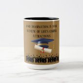 Einstein's graduation motto light brown ツートーンマグカップ (中央)