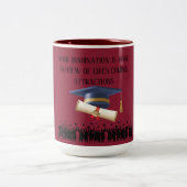 Einstein's graduation motto maroon ツートーンマグカップ (中央)
