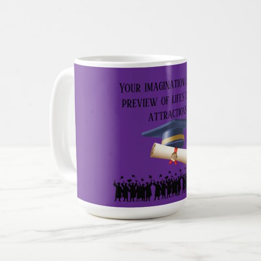 Einstein's graduation motto royal purple コーヒーマグカップ (正面左)