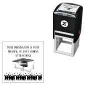 Einstein's graduation motto white セルフインキングスタンプ (インサイチュ)