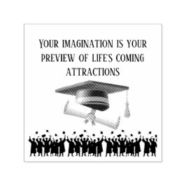 Einstein's graduation motto white セルフインキングスタンプ