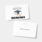 Einstein's graduation motto white バッジ (正面＆裏面)