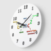 Einstein's Mass Energy Equivalence ラージ壁時計 (傾斜)