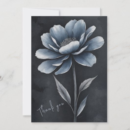 Einzelne Blume Danke Thank You Karte Grußkarte  シーズンカード (正面)