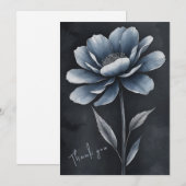Einzelne Blume Danke Thank You Karte Grußkarte  シーズンカード (正面/裏面)