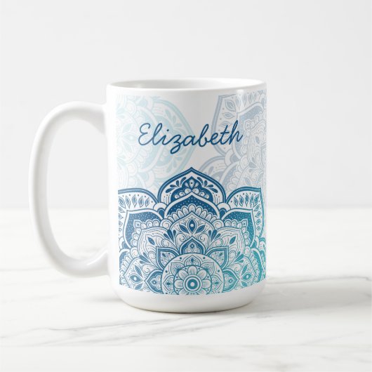 Eira Mandala 15 oz. Personalized Mug コーヒーマグカップ (左)