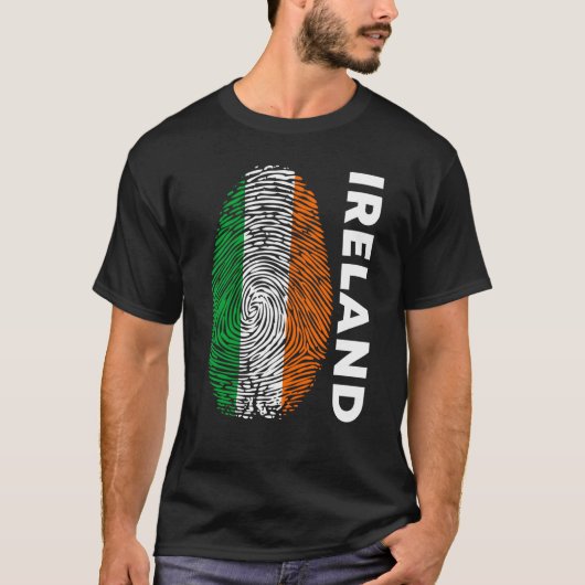 Eire Fingerprint St Patrick's Day Irish Flag Irela Tシャツ (正面)