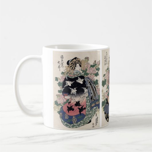 Eisenの日本のな芸者のプリントのマグ コーヒーマグカップ (左)