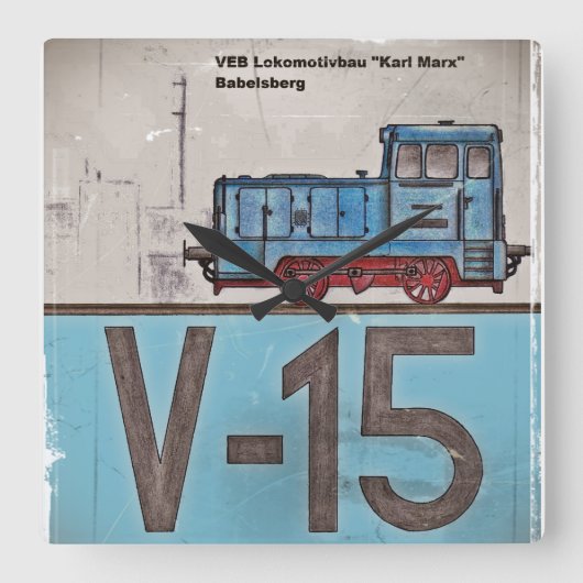 Eisenbahnuhr スクエア壁時計 (正面)