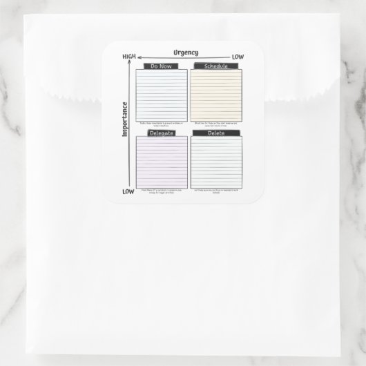 Eisenhower Matrix sticker スクエアシール (バッグ)