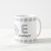 EisforElephant–FunAlphabetCupDesign コーヒーマグカップ (正面右)