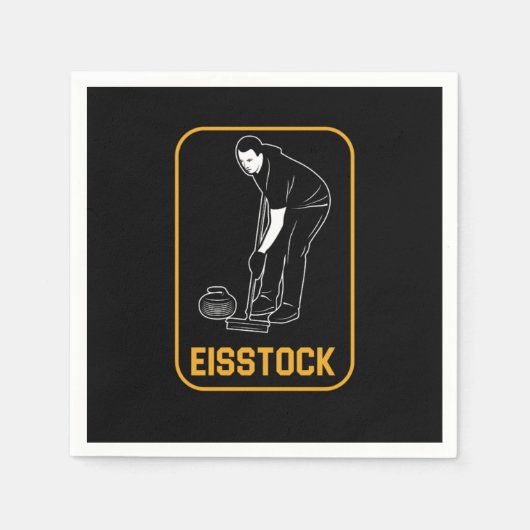 Eisstock Love Curling Ice Chess Ice Sports Gift スタンダードカクテルナプキン (正面)
