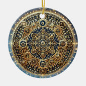 ej金ゴールドによる保護の盾 セラミックオーナメント (正面)