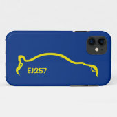 "EJ257" STIの青/黄色のシルエット Case-Mate iPhoneケース (裏面(横))