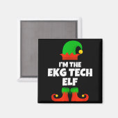 Ekgテクノロジーエルフの家族パジャマ クリスマス心電図 マグネット (正面/裏面)