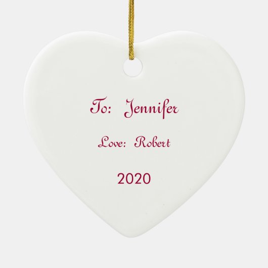 EKGハートビートのぶら下がったハートオーナメントのカスタマイズ セラミックオーナメント (裏面)