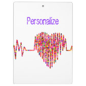 EKGハートライン医療レッド・ホワイト クリップボード (裏面)