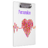 EKGハートライン医療レッド・ホワイト クリップボード (右)