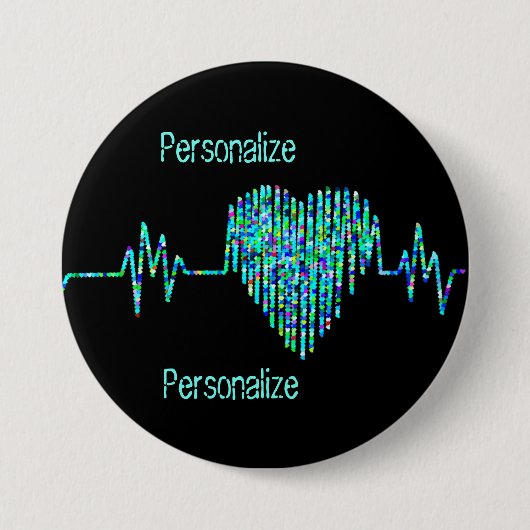 EKGハート医療心電図系 缶バッジ (正面)