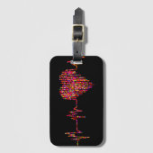 EKGハート医療EKGラインナースDr.レッドブラック ラゲッジタグ (正面縦)