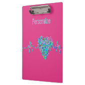 EKGハート医療ekgラインピンクブルーかわいい クリップボード (左)