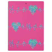 EKGハート医療ekgラインピンクブルーかわいい クリップボード (裏面)