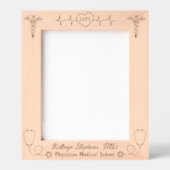 EKGラインと医療シンボルドクター卒業 レーザー彫刻フレーム (正面)
