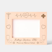 EKGラインと医療シンボルドクター卒業 レーザー彫刻フレーム (正面)