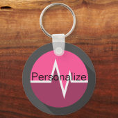 EKGラインナースdr医療用ピンクキーチェーン キーホルダー (正面)