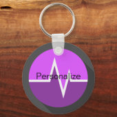 EKGラインメディカルパープルキーチェーン キーホルダー (正面)