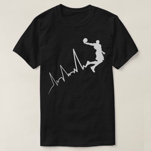 EKG frequency of basketball player heartbeat dunki Tシャツ (デザイン正面)