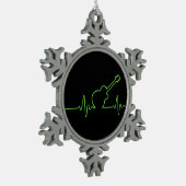 EKGuitar スノーフレークピューターオーナメント (左)