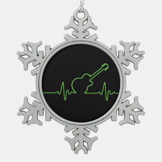 EKGuitar スノーフレークピューターオーナメント (正面)