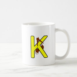 Ekorrmugg Bokstav K Vänsterhand Kaffemugg コーヒーマグカップ
