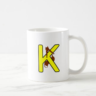 Ekorrmugg Bokstav K Vänsterhand Kaffemugg コーヒーマグカップ