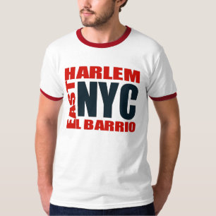 ElのバリオのUrban59 NYCによる東のハーレムのロゴのTシャツ Tシャツ