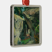 Elの入口の道のアーチの石の下の観光バス メタルオーナメント (右)