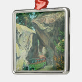 Elの入口の道のアーチの石の下の観光バス メタルオーナメント (左)