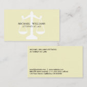 El Abogado Elegante Limpia Clásico Nata Simple Ley 名刺 (正面/裏面)
