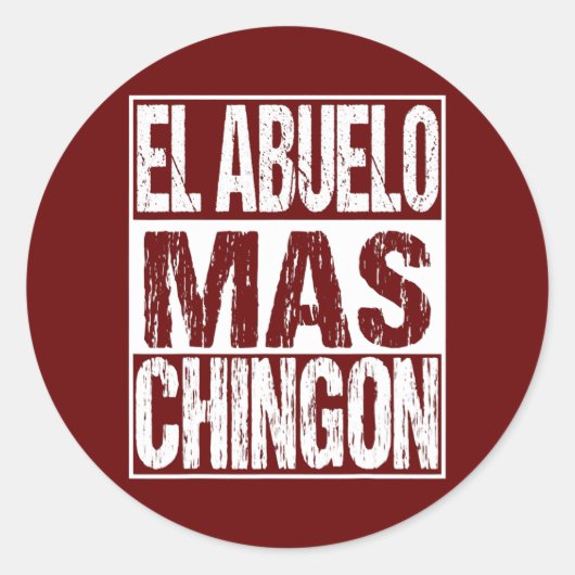 El Abuelo Mas Chingon Mexican coolest Grandpa ラウンドシール (正面)