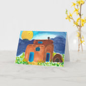 El Adobe New Mexicoグリーティングカード カード (黄色い花)