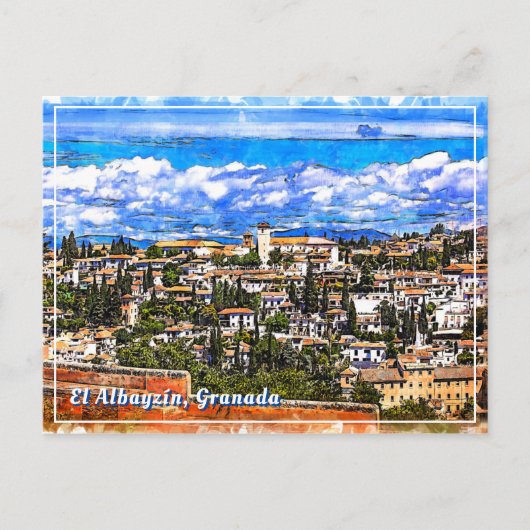 El Albayzine, Granada, Andalusia，スペイン。 ポストカード (正面)